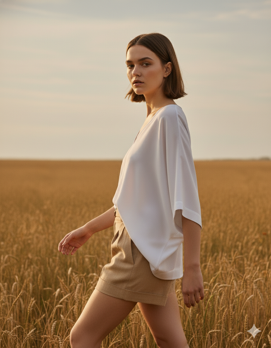 Kimono Top I Bamboo Fabric I White| Moon N Lotus