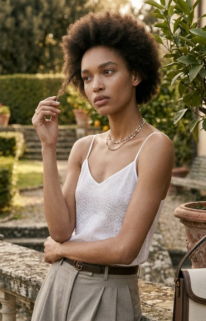 White Half Embroidery Slip | Orange Fabric | Moon N Lotus