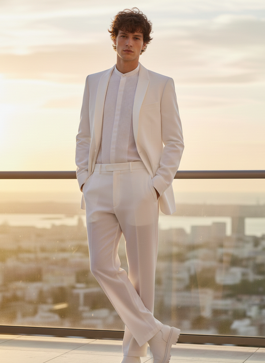 Asian Collar Threadwork Embroidery Shirt I 100% Hemp Fabric I White Shirt I Moon N Lotus