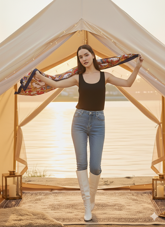 Reversible Cami I Rose Fabric I Black I Plain & Polka | Moon N Lotus