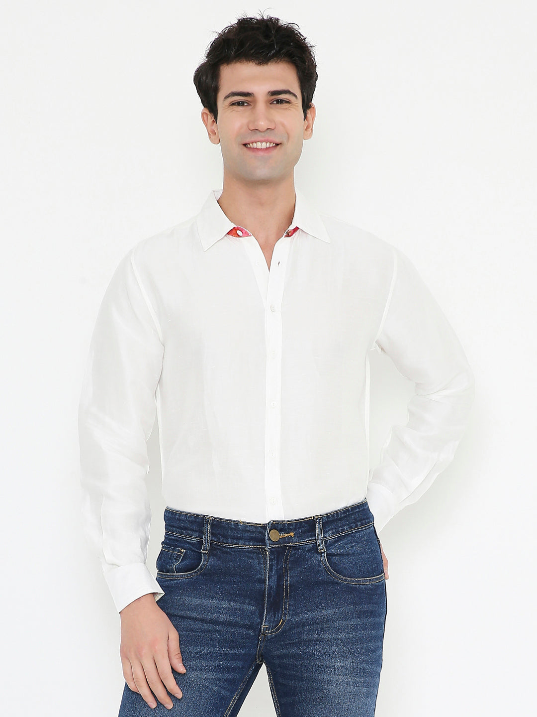 Collered Shirt I Bamboo Fabric I White Shirt I Moon N Lotus