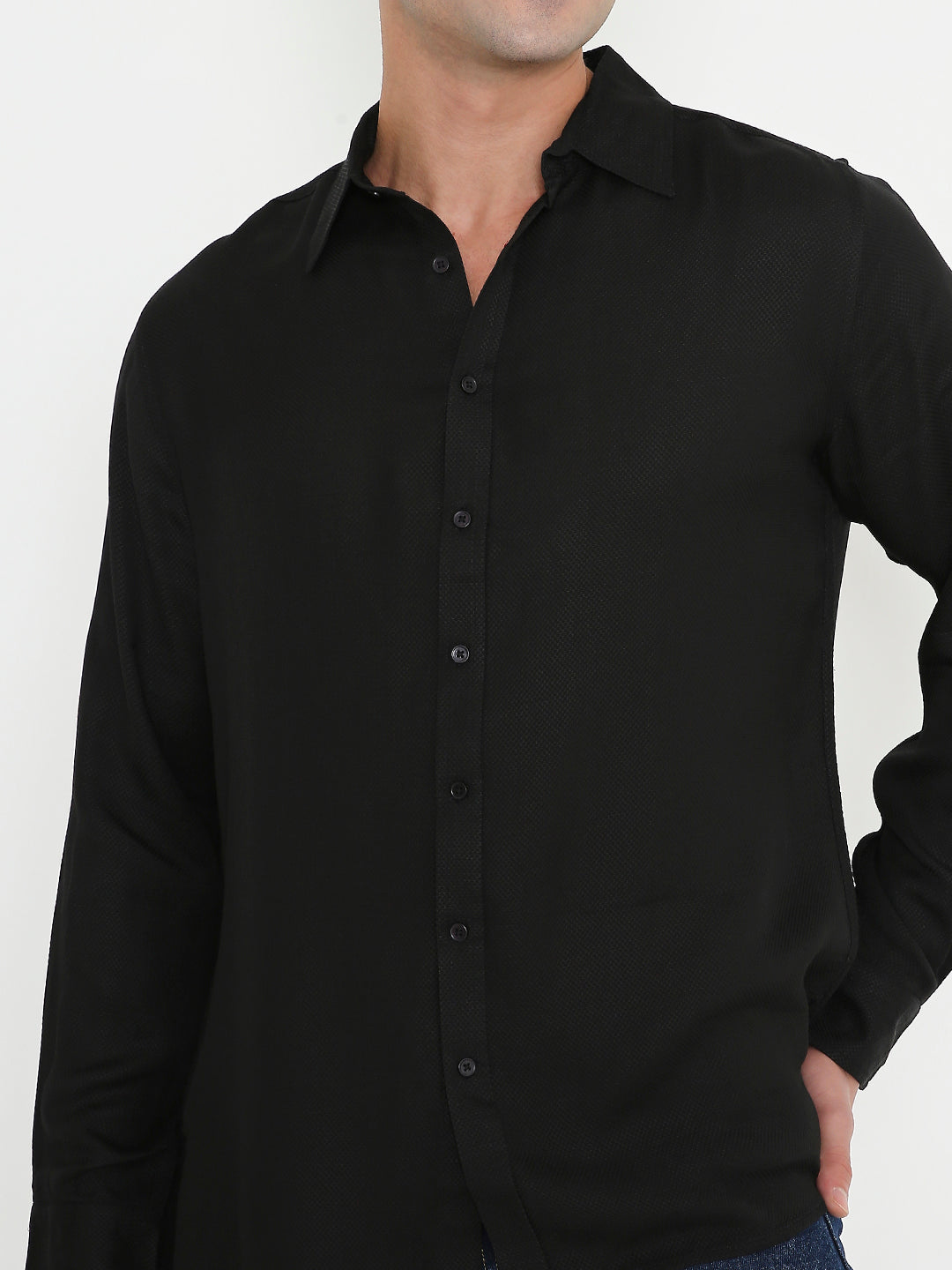 Classic Shirt I Orange Fabric I Black Shirt I Moon N Lotus