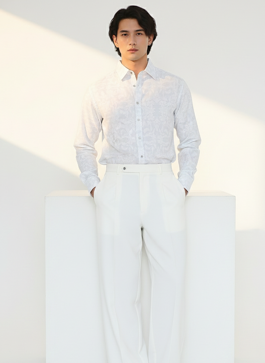 Close-up of breathable cotton hemp fabric, eco friendly premium shirt by Moon N Lotus