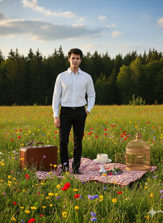 Printed Shirt I Cotton Hemp Fabric I Floral I Moon N Lotus