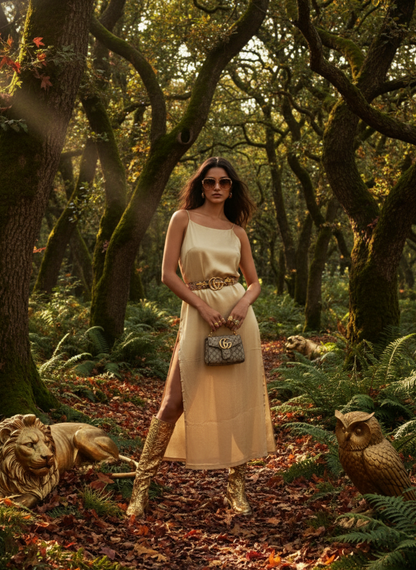 Loop dress I Rose Fabric I Gold I Moon N Lotus