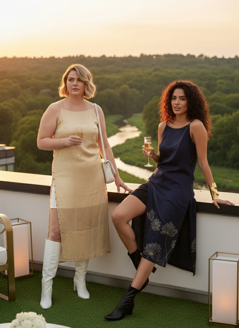 Loop dress I Bamboo Fabric I Navy I Moon N Lotus