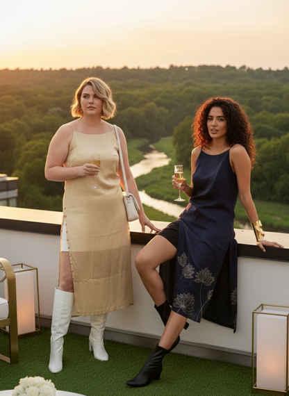 Loop dress I Bamboo Fabric I Navy I Moon N Lotus