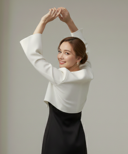 Kimono Sleve I Orange Fabric I White I Moon N Lotus