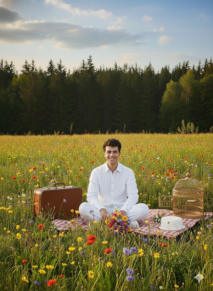 Printed Shirt I Cotton Hemp Fabric I Floral I Moon N Lotus