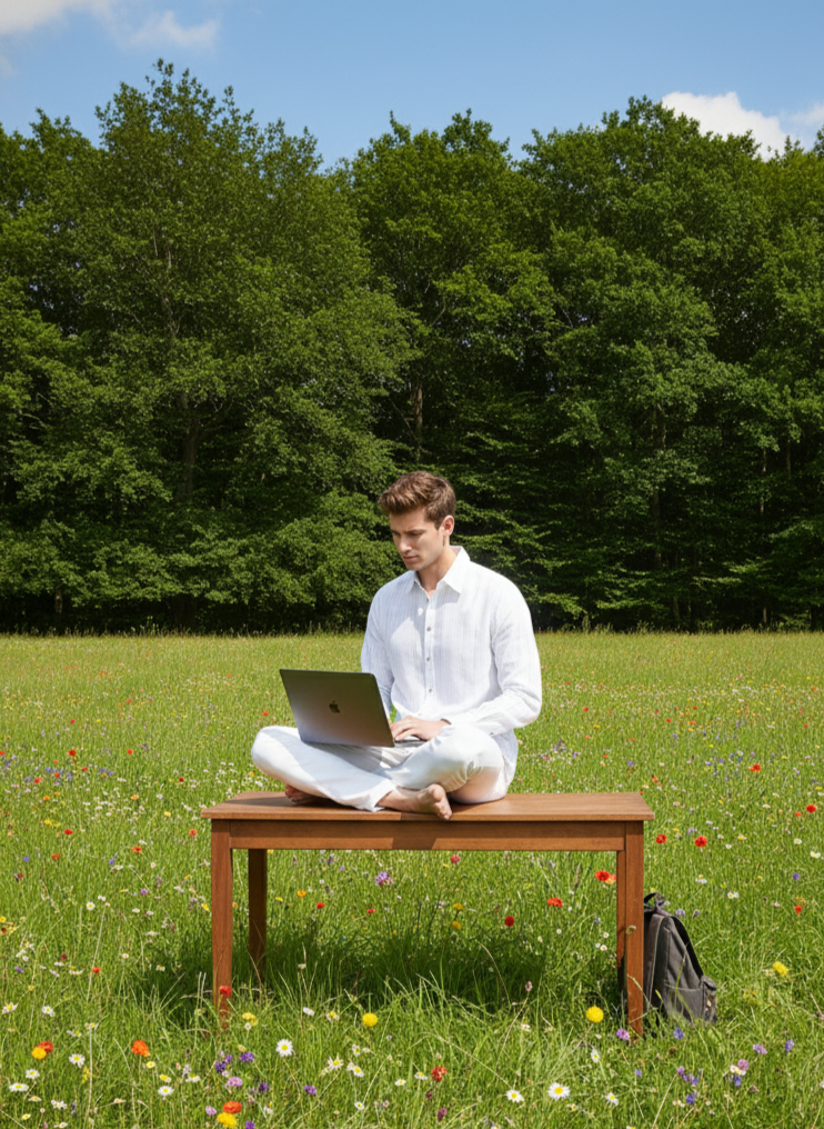 Printed Shirt I Cotton Hemp  Fabric I Stripe I Moon N Lotus