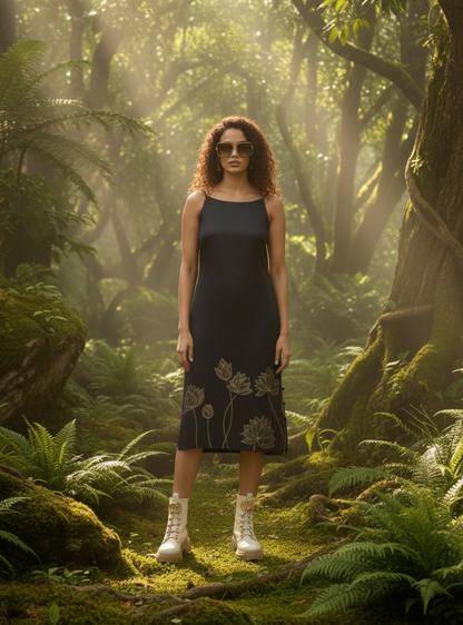 Loop dress I Bamboo Fabric I Navy I Moon N Lotus