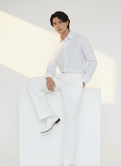 Printed Shirt I Cotton Hemp Fabric I Floral I Moon N Lotus