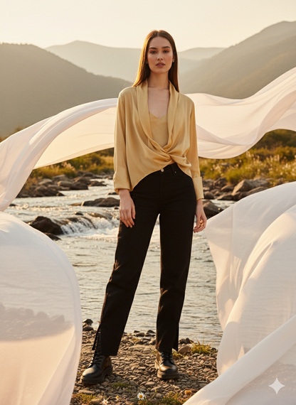 Short Wrap I Rose Fabric I Gold I Cuff Foil | Moon N Lotus