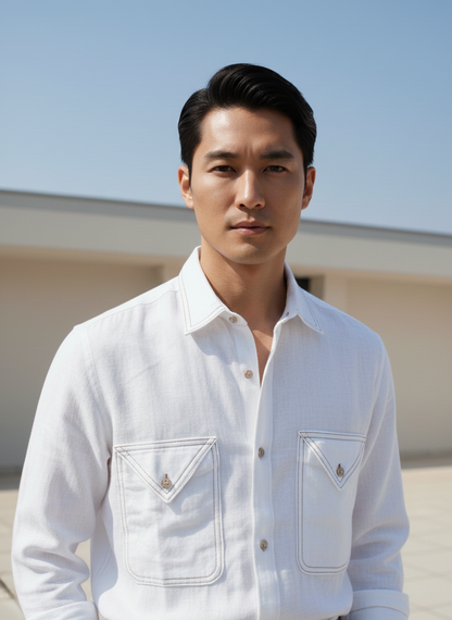 Oversized shirt | 100% Hemp Fabric | White | Moon N Lotus