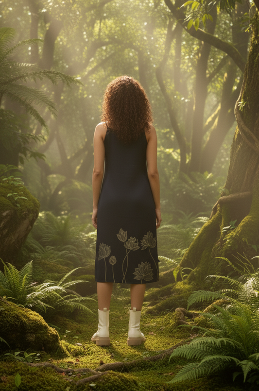 Loop dress I Bamboo Fabric I Navy I Moon N Lotus