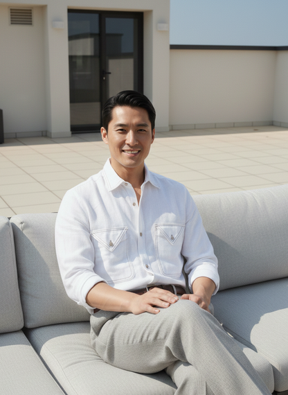 Oversized shirt | 100% Hemp Fabric | White | Moon N Lotus