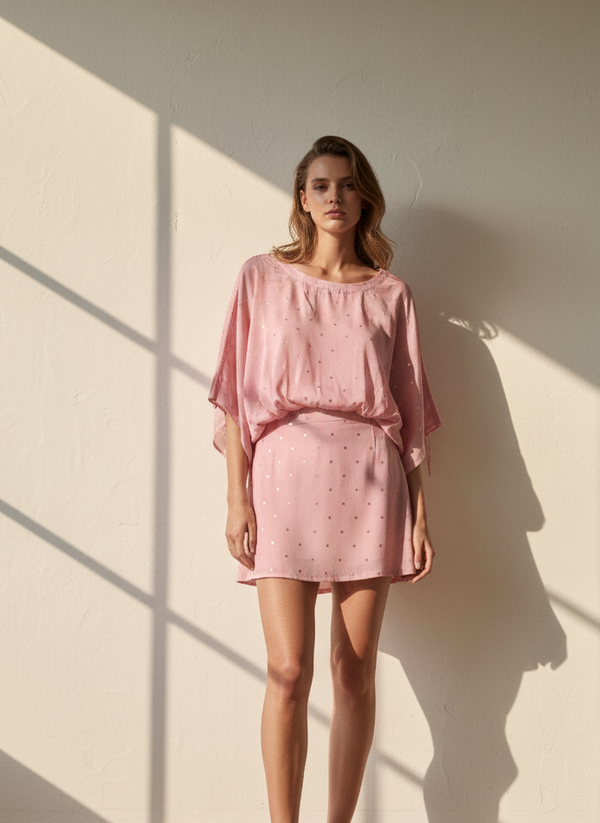 Circle Top I Rose Fabric I Pink I Polka I Moon N Lotus