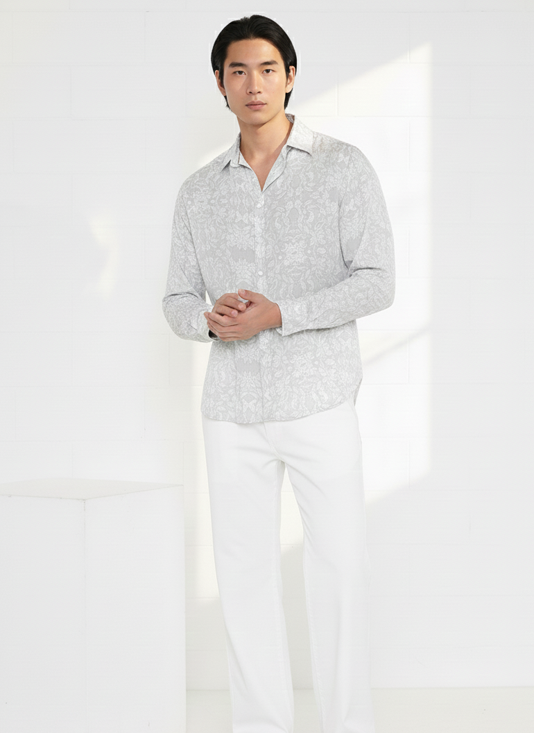 Moon N Lotus high end sustainable floral shirt plant based textile