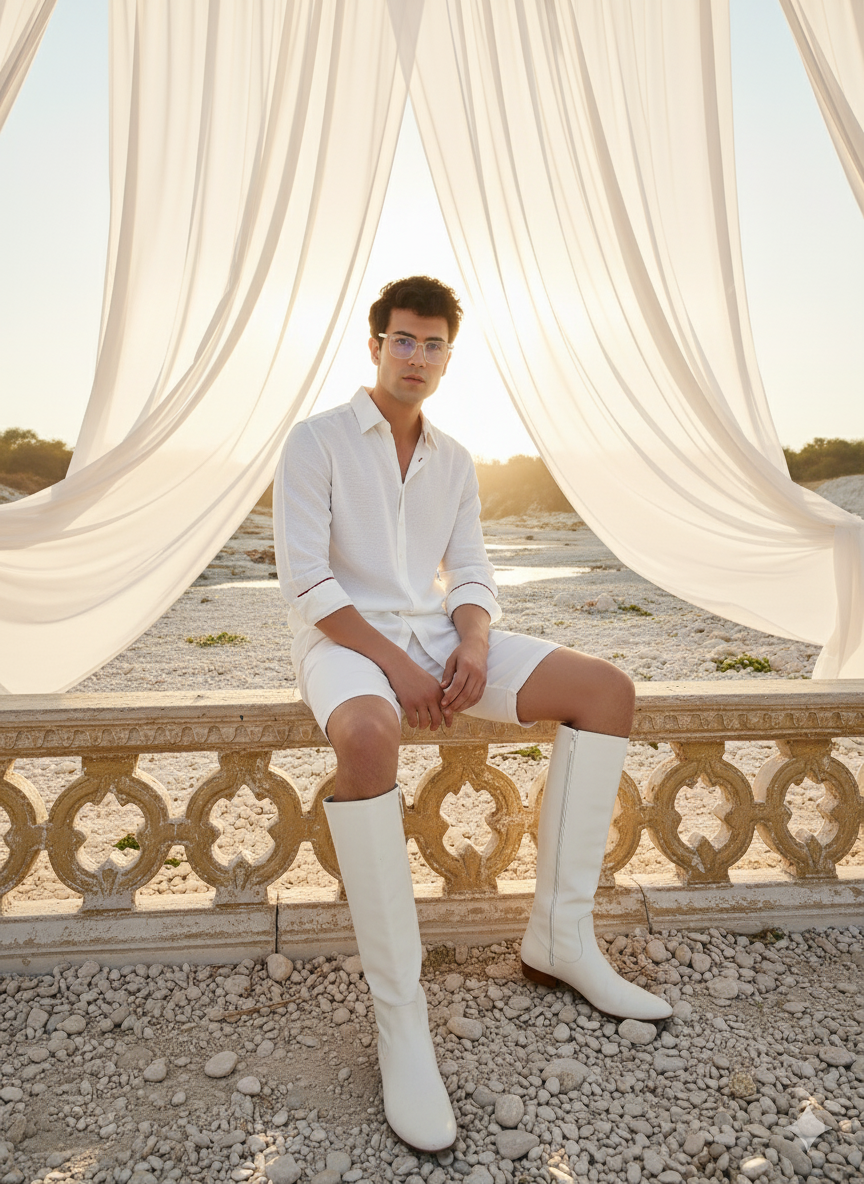 Classic Shirt I Orange Fabric I White Shirt I Moon N Lotus