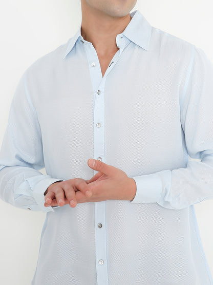 Moon N Lotus eco friendly blue shirt orange fabric breathable menswear