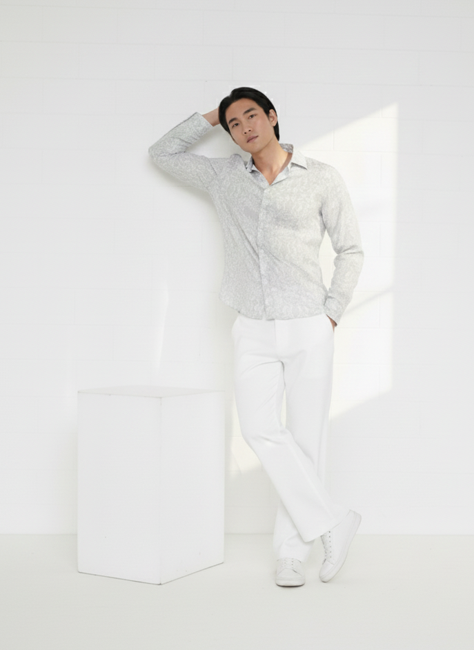 What does a rose fabric shirt look like? Moon N Lotus luxury floral design