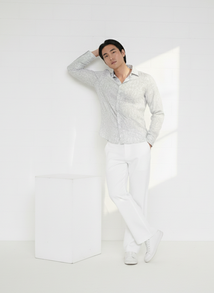 What does a rose fabric shirt look like? Moon N Lotus luxury floral design