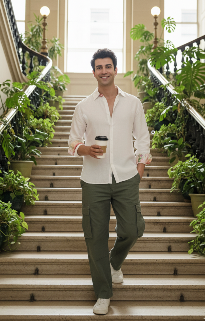 Collered Shirt I Bamboo Fabric I White Shirt I Moon N Lotus