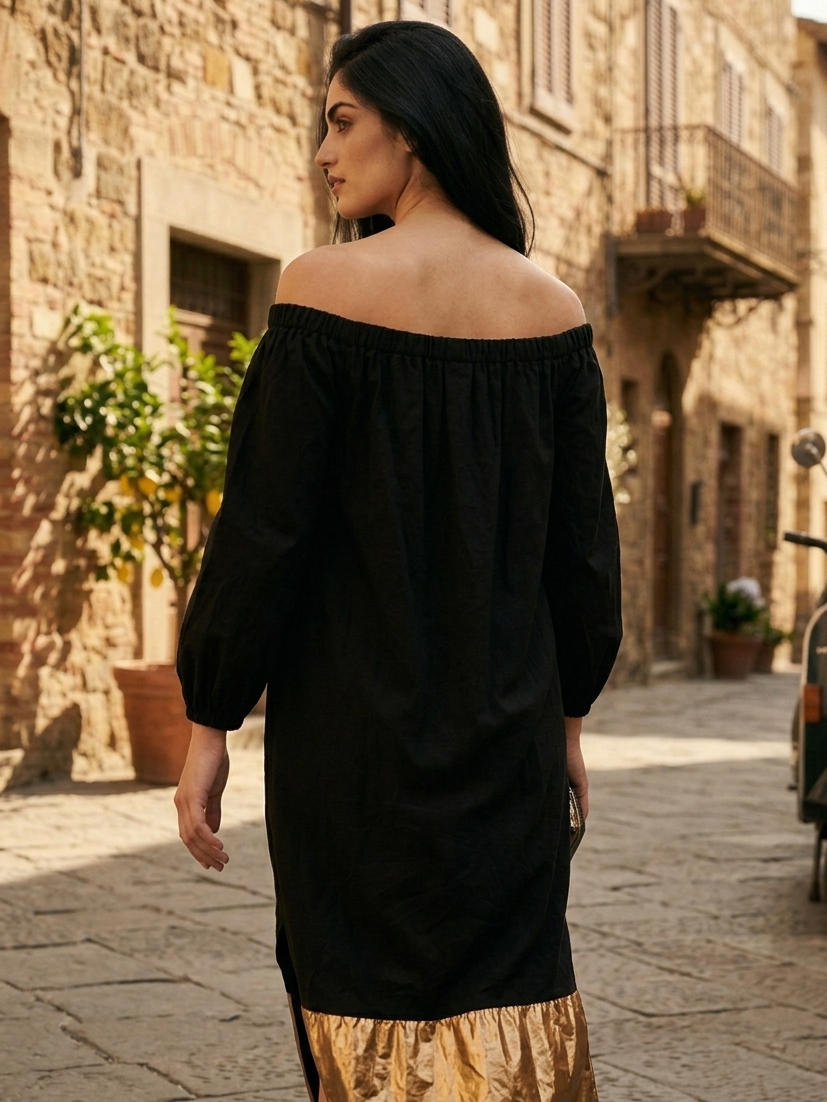 black off the shoulder dress flowy Shoulder Prom Dress Black Flowy Off The Shoulder Dress Cute Black Off- Shoulder Layered Satin Short