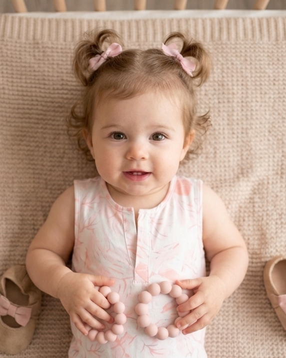 Soft rose fabric texture of baby playsuit, lightweight and gentle on skin Moon N Lotus
