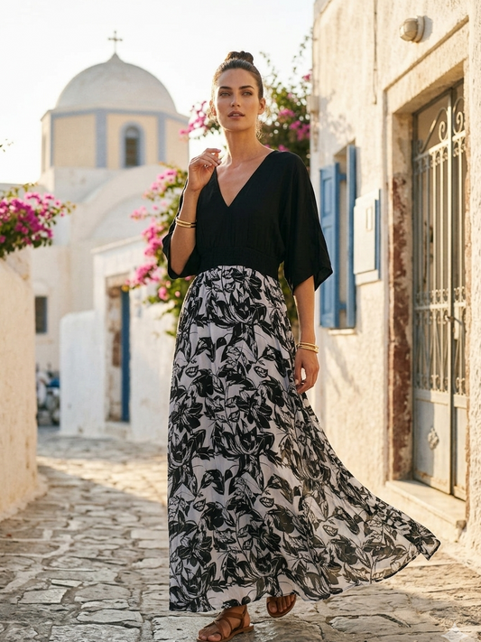 Flowy kimono dress capturing movement and drape in lightweight orange fabric Moon N Lotus