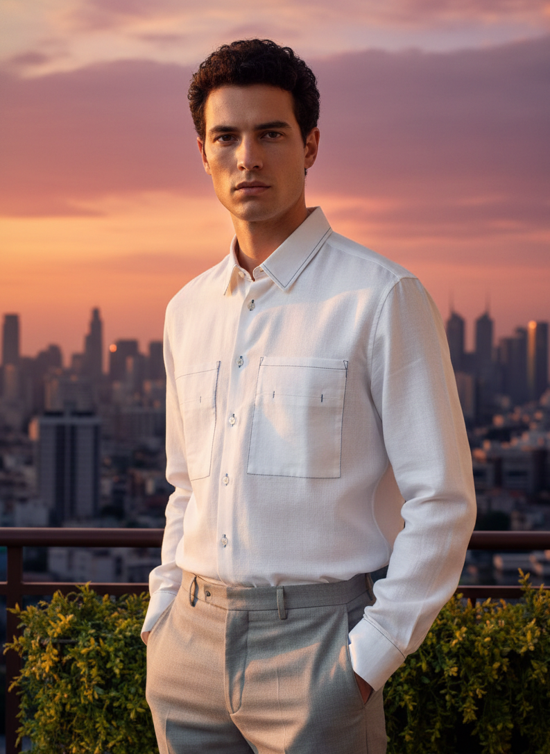 Natural hemp fabric texture on white shirt, lightweight breathable feel Moon N Lotus