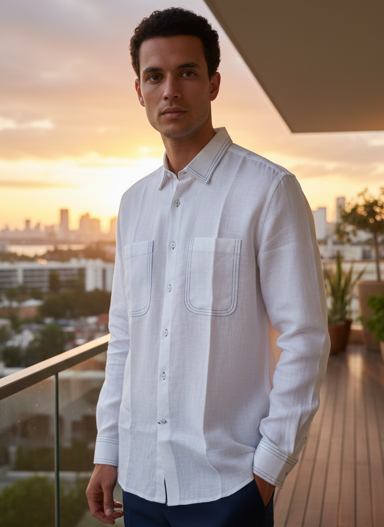Natural hemp fabric texture with threadwork detail on white shirt Moon N Lotus