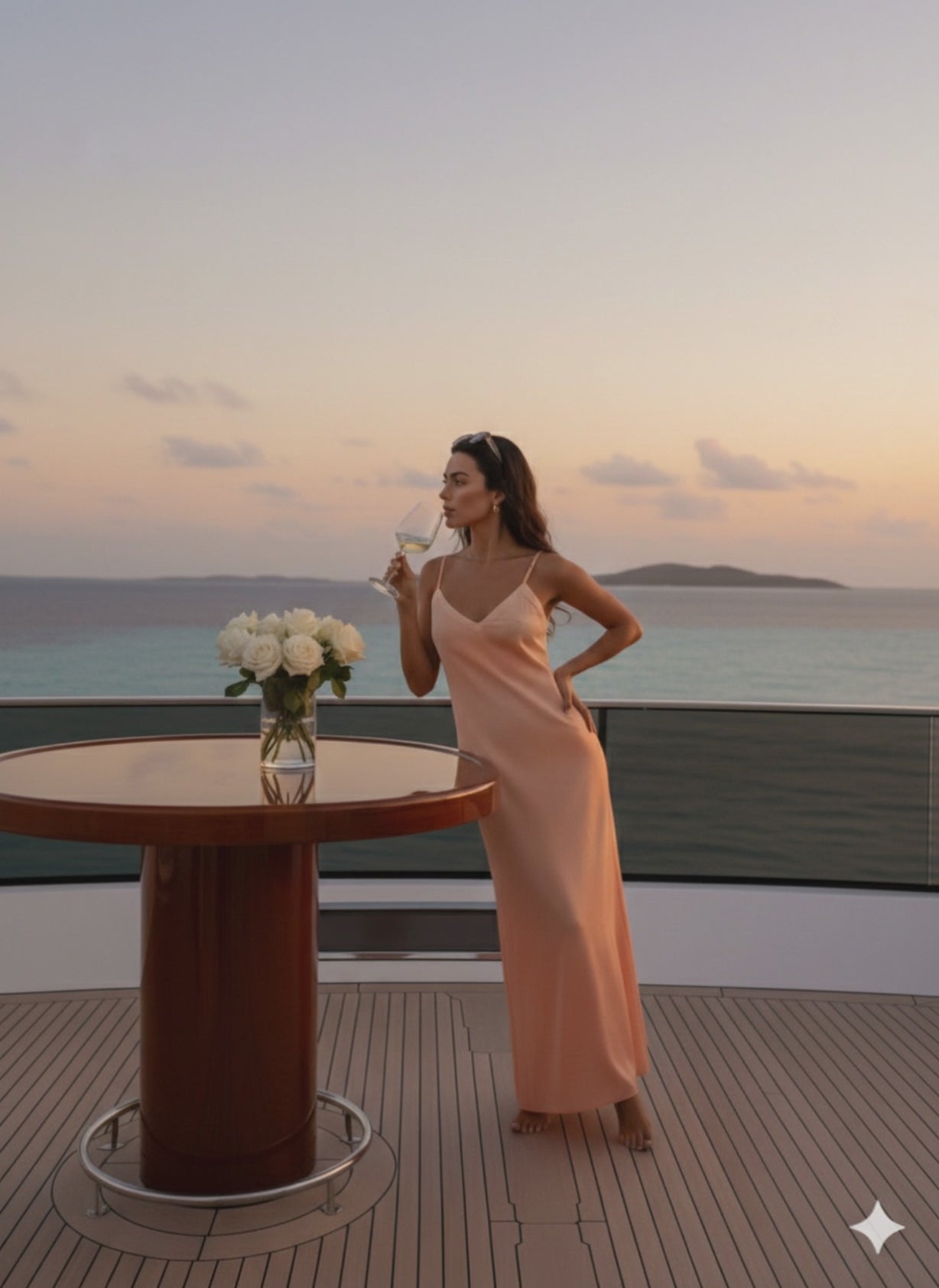 Sky slip dress styled for summer and resort wear, lightweight rose fabric Moon N Lotus