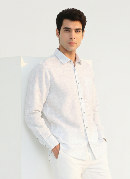 Comfortable relaxed fit floral shirt in breathable cotton hemp fabric by Moon N Lotus