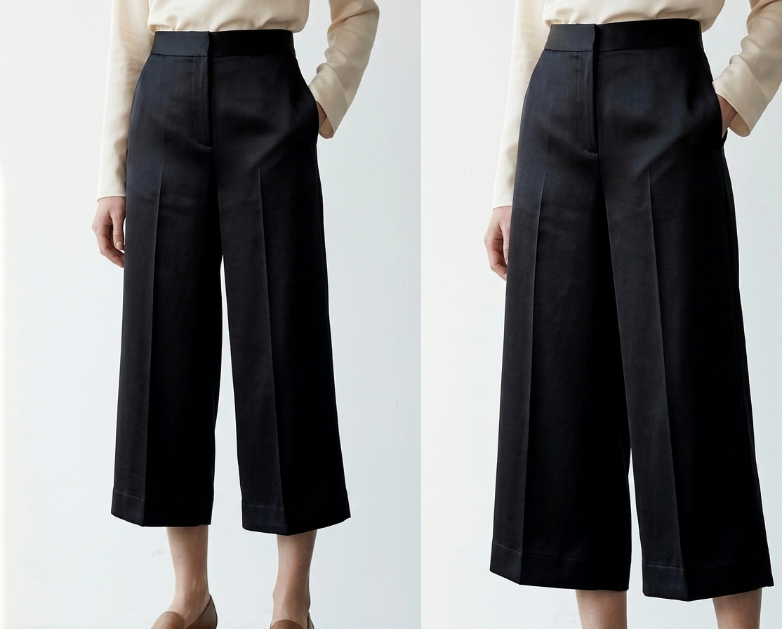 Styled black culottes outfit, modern minimal fashion Moon N Lotus