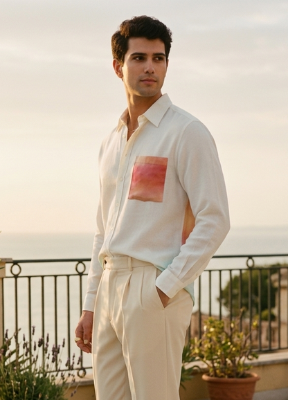 Lightweight printed bamboo shirt for men, perfect for summer and vacation styling Moon N Lotus